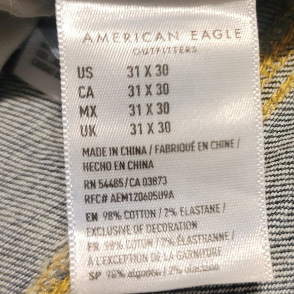 American Eagle Outfitters Slim fit Flex Destroyed-style Stretch Jeans 31 x 30 - Picture 8 of 8